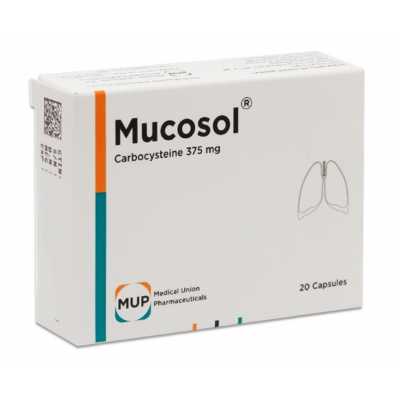 MUCOSOL 375 MG ( CARBOCYSTEINE ) 20 CAPSULES